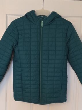 Cat & Jack Teal/Green Quilted Hooded Puffer Jacket Kids XL